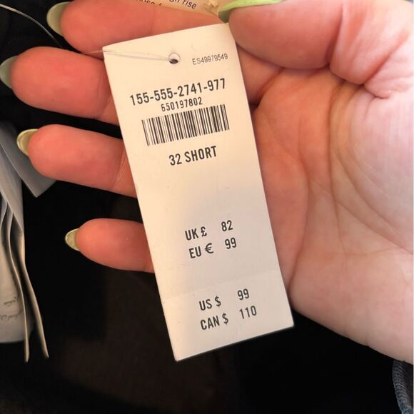 NWT Abercrombie & Fitch the dad high rise black jeans with cross over fly - Picture 9 of 9